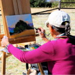 Artist Bettie Rikansrud on the VMF Paint Out; photo by Kathleen Beck